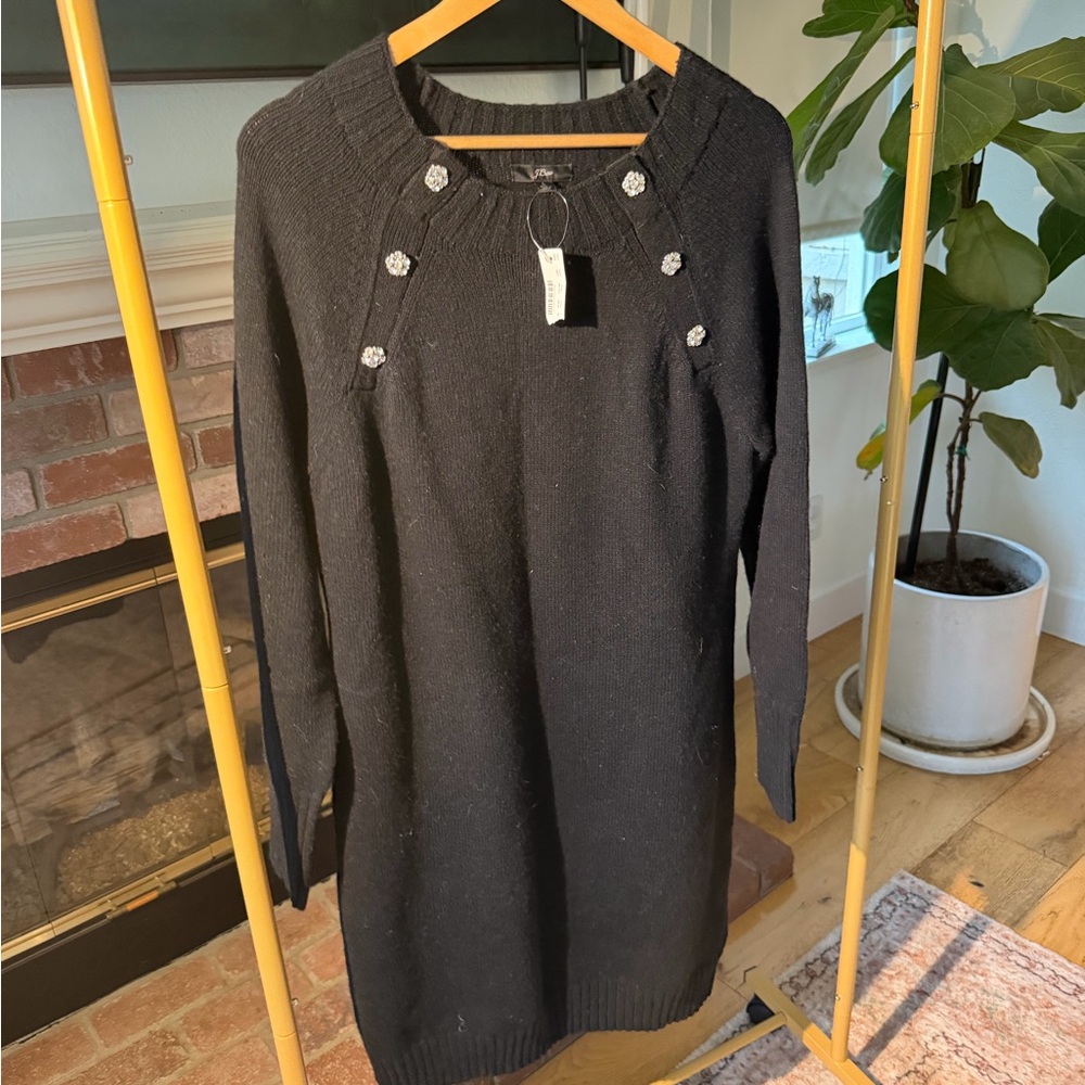 J. Crew Black Crew Neck Sweater